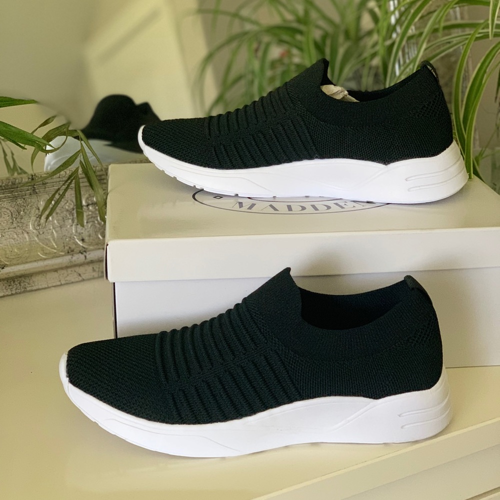 Black Steve Madden sneaker, new with box.